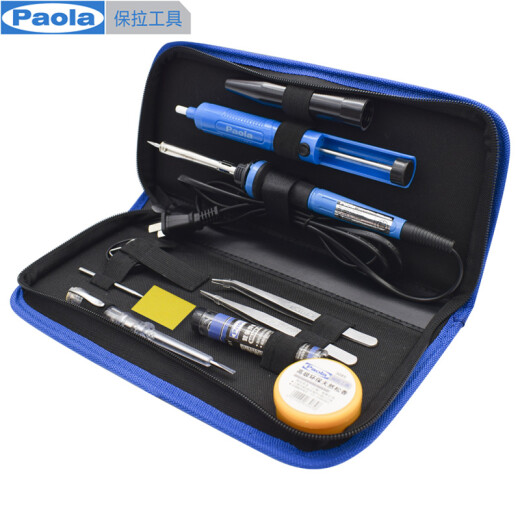 Paola electric soldering iron 11 pieces soldering iron stand rosin solder wire solder suction device tweezers test pen soldering tool 8151