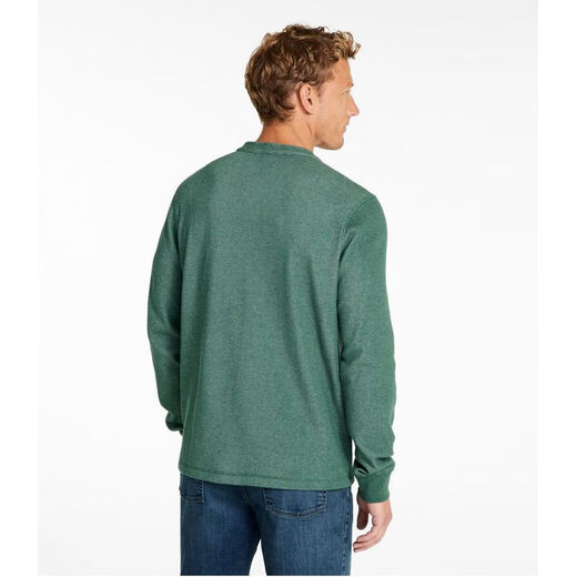 L.L.Bean men's long-sleeved Henley shirt cotton retro soft knitted T-shirt soft casual business TA523188 Classic Navy S suitable for bust 97-105cm