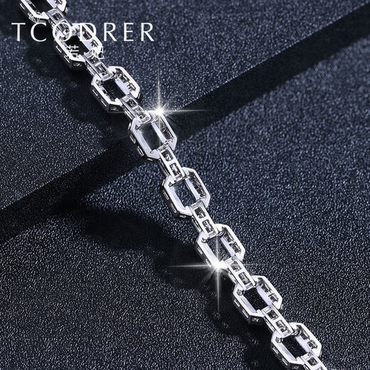 Ruofei diamond bracelet men's platinum pt950 men's bracelet inlaid with full diamond platinum bracelet T square diamond luxury men's bracelet 17cm long 21-22g diamond about 2.55ct customized