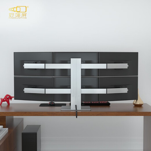 Haoduoping professional six-screen stock trading multi-screen computer, foreign exchange, futures and stock traders, market reading monitor, trader, one machine multi-screen stock trading assembly computer, six-screen complete set, professional financial six-screen - Jinniu U5 version丨aesthetic bracket 25-inch HD monitor complete set (including door-to-door installation)