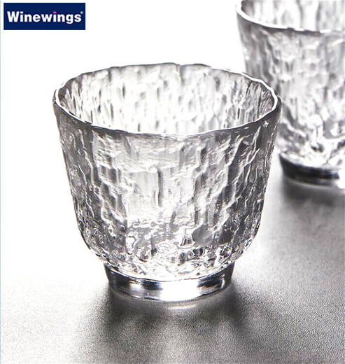 WINEWINGS Japanese hand-made glass wine warmer set household liquor dispenser hammer pattern sake ice jug Japanese wine cup wine set wine glass single simple package