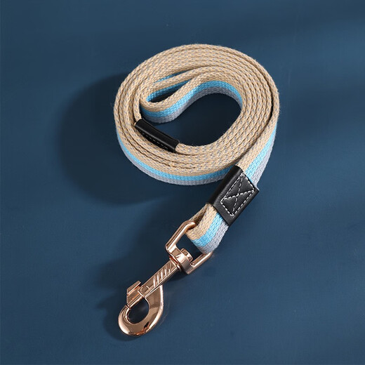 Dogstory medium and large dog rope canvas dog collar traction rope plus long collar collar small dog training traction rope dog walking rope yellow 1.5 meter long rope plus collar XS number (6-15Jin Jin is equal to 0.5 kg)