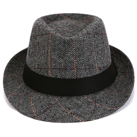 Ofandi hat men's spring and autumn dad woolen hat middle-aged and elderly gentleman hat grandpa jazz hat old man hat gray L (56-60cm)