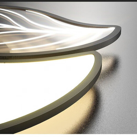 Yaotian Leaf Full Spectrum Bedroom Lamp Simple Modern Atmosphere Ceiling Lamp Nordic Master Bedroom Lamp Warm and Romantic 2023 New Style 45cm Gold/White Light