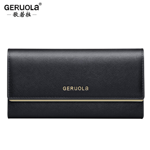 Gorola 2025 New Women's Wallet Long Genuine Leather Clutch Women's Wallet Coin Purse Wallet Large Capacity Multiple Card Slots Classic Black - Anti-Theft Brush