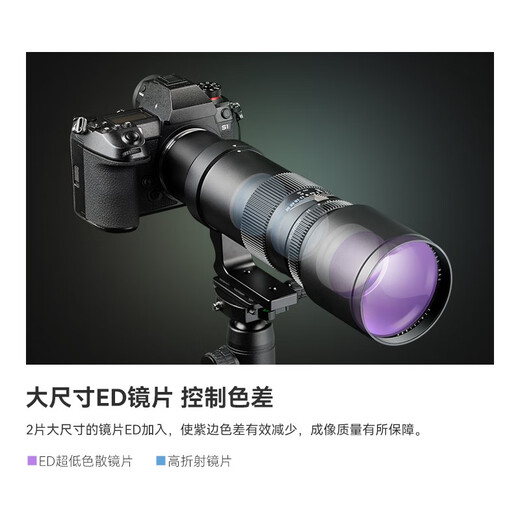 Mingjiang 500mm F6.3 full-frame super telephoto lens for mirrorless cameras with manual focus, black, Leica/Sigma/Panasonic-L mount