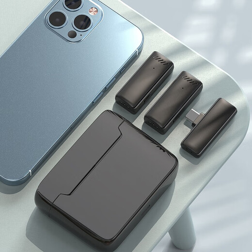 SevenLove hot-selling 10w+ noise reduction reverb wireless lavalier microphone one-to-two sound card radio microphone outdoor live broadcast interview Little Bee mobile phone computer camera monitoring and recording one-to-one Android Type-C + charging compartment plug and play