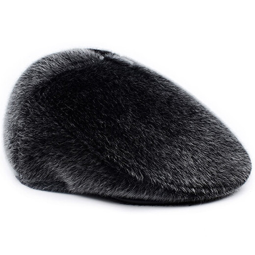 GLO-STORY peaked cap men's autumn and winter old man's hat imitation mink fur beret forward middle-aged and elderly hat MMZ934088