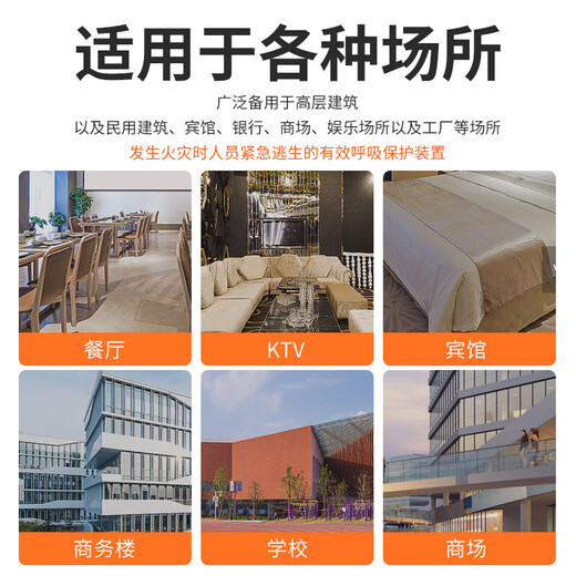 Household fire equipment set, home emergency kit, four-piece set, full set of water-based fire extinguisher, gas mask, escape fire blanket, backpack, three-person suit