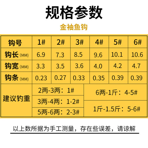 YNKOO imported 50 fish hooks in bulk imported thin long handle crucian carp sleeve hooks boxed wild fishing fishing hooks gold sleeves with thorns (50 pieces/box) No. 5