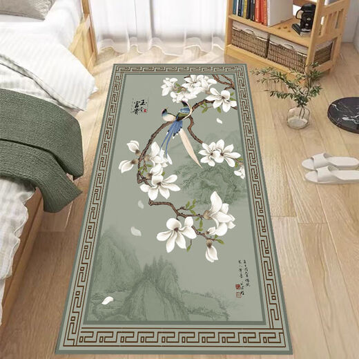 Gu Die New Chinese Style Bedroom Carpet Bedside Rug Autumn Sleepable and Sitting Bedroom Room Whole Layer Machine Washable Balcony Bay Window Ran Ran Sandalwood Custom Size (Contact Customer Service)