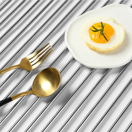 Baijie Kitchen Sink Drain Rack Pool Tableware Water Control Rack Silicone Foldable Storage Roller Curtain 18 Tubes