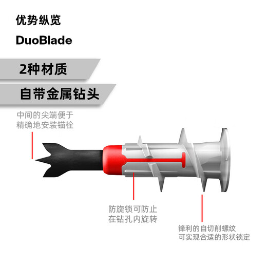 Fischer gypsum board special expansion screw imported from Germany with its own metal drill bit DuoBlade card assembly nail 6 sets 545680