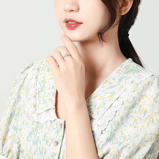 Mengjinyuan platinum ring PT950 heart-to-heart platinum ring romantic love index finger ring women's birthday gift