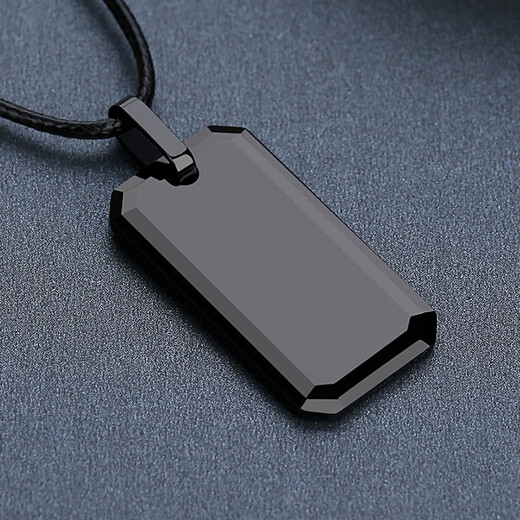 Peifeite black necklace men's trendy simple men's pendant sweater chain trendy pendant tungsten gold necklace men's engraving military brand black length 60cm