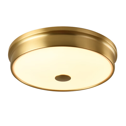 Villa entrance light, outdoor ceiling light, self-built house entrance ceiling light, door light on the door, all-copper balcony aisle, new Chinese style modern simple entrance corridor, entrance hall, glass waterproof lamp, large size - diameter 42*height 11cm (LED three-color 48W*2