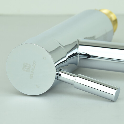 申鹭达（SUNLOT）面盆水龙头洗脸盆浴室柜台盆加高龙头单把单孔冷热水龙头LD12124 电镀色