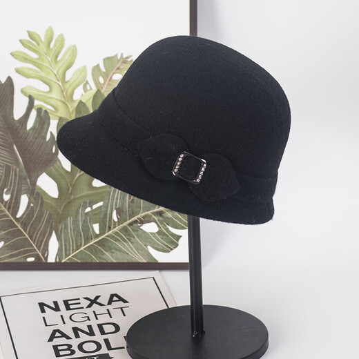 JIASHENGXI Hats for middle-aged and elderly women, mothers, autumn and winter warm fisherman hats, women's high-end wool thickened hats, old ladies basin hats, burgundy