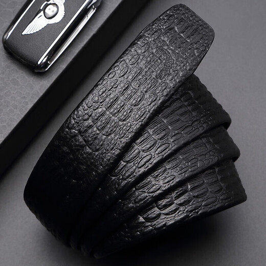 Crocodile shirt automatic buckle first layer cowhide without buckle belt body men's headless belt embossed crocodile full bone pattern 2953
