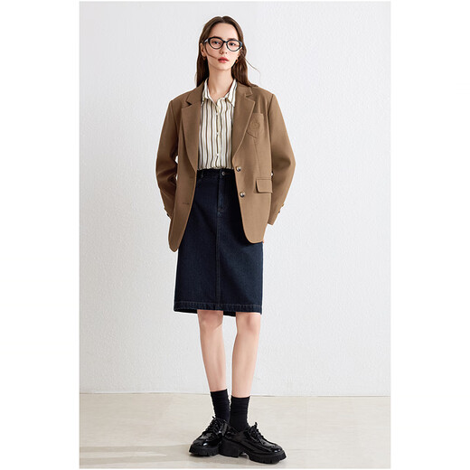 Betu Women's Autumn New Suit Twill Texture College Style Suit Jacket Women 2409T69 Amber XS