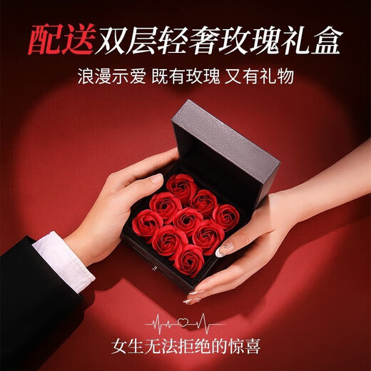 GLTEN施华洛世奇锆海洋之心足银手链女生手镯女生日礼物送女友老婆首饰 施华洛世奇蓝锆·足银+玫瑰礼盒