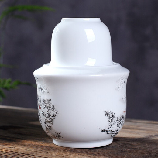 Jiulou Pavilion Jingdezhen blue and white ceramic wine warmer Chinese style ancient household old-fashioned wine scalding device wine warmer set 2 liang Snow scene 2 liang standard