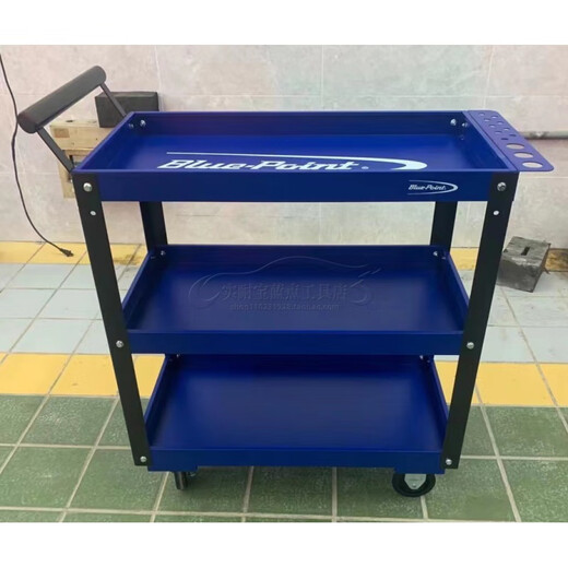Snap-on Blue Dot Tools Blue Three-layer Tool Cart Car Repair Mobile Parts Cart Sturdy and Durable Trolley Blue Upgraded Model-With Screwdriver Holder