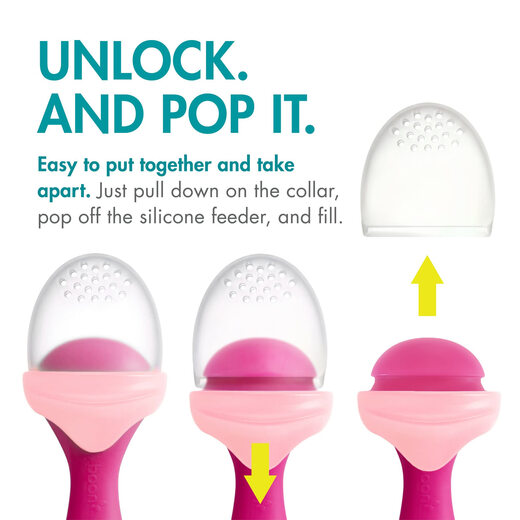 Boon silicone fruit and vegetable bites for babies, self-feeding food aid, refrigerated to relieve teething, 6 months and above