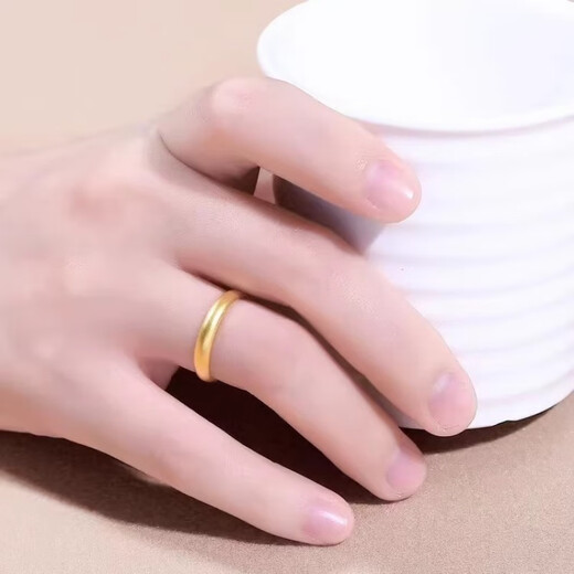 Yukdadi 999 pure gold ancient method ring ring au999 gold covered with silver and frosted gold ring live couple ring for lover, couple ring 2 pieces, 3 grams each, opening adjustable