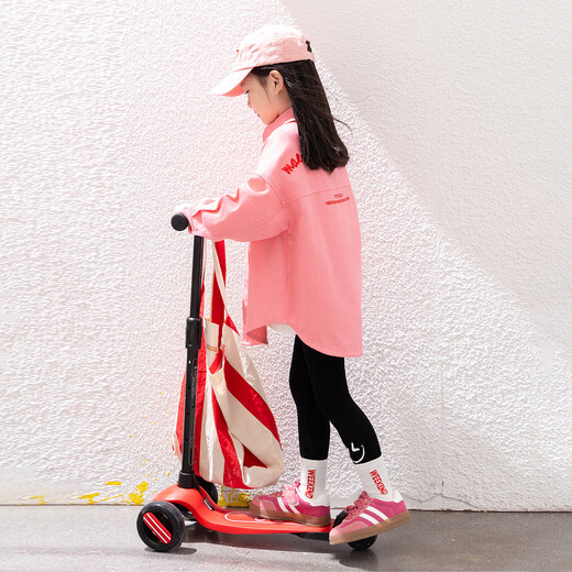 Tutu Little Elephant Girls' Shirt 2026 Spring and Autumn New Children's Jacket Children's Clothes Letter Embroidered Lapel Cardigan Medium and Large Children's Long Sleeve Watermelon Red 150 Height About 150cm