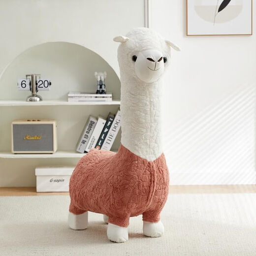 Living room decorations large floor-standing alpaca plush seat doll living room bedroom floor-standing home decorations New Home Festival 110cm large orange removable and washable lambswool