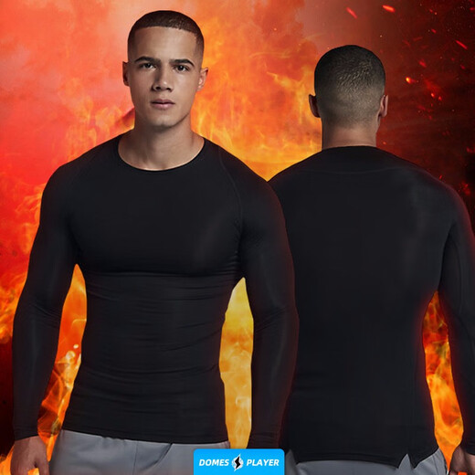 Yihaote (yihaote) spring and summer thickened velvet thermal tights for men quick-drying long-sleeved fitness clothes for men high elastic sports basketball running sweat-absorbent (plus velvet) tights suit L (170-175 high. 120-135 Jin Jin equals 0.5 kg)