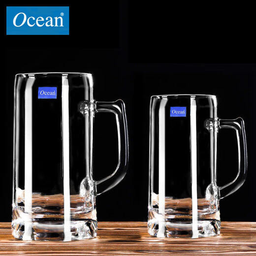 Ocean imported crystal transparent glass tea cup beer cup with handle large draft beer cup home hotel Munich large Munich 640mL