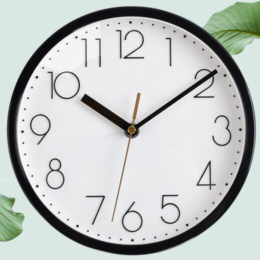 Jiajieshi living room wall clock bedroom silent clock wall hanging creative simple quartz clock Nordic style home clock digital electronic clock sun brand movement decorative wall clock 9 inches black