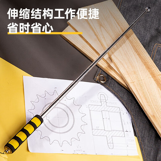Deli hollow drum hammer house inspection tool set hammer telescopic stick tile inspection stainless steel inspection hammer ring drum hammer house inspection telescopic type 98CM hollow drum hammer DL452002