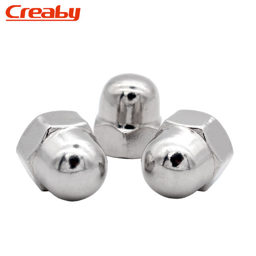 Creaby304 stainless steel cap nut round ball head fine tooth reverse tooth cap nut decorative screw nut M3M4M5M6M8 galvanized one-piece M14 (5 pieces)