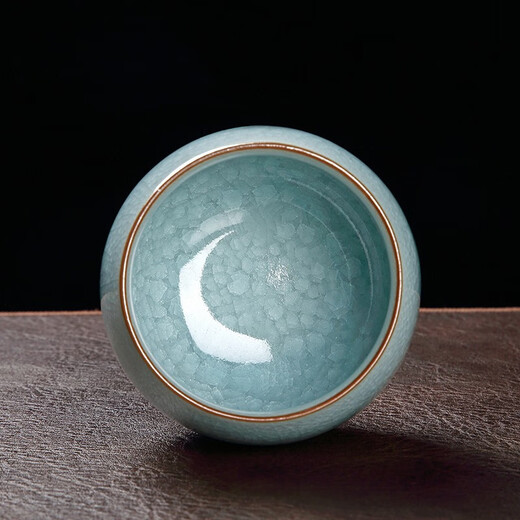 Tangfeng Ru Kiln Master Cup Single Cup Kung Fu Tea Cup Ceramic Tea Cup Tea Set Personally Used High-end Ice Flower Ice Crack Cup Ice Flower Belly Measuring Cup