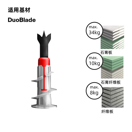 Fischer gypsum board special expansion screw imported from Germany with its own metal drill bit DuoBlade card assembly nail 6 sets 545680