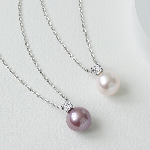 Pearl Queen Princess Diana Edison Pearl Pendant S925 Silver Purple White Pearl Necklace Birthday Gift White 11-12mm