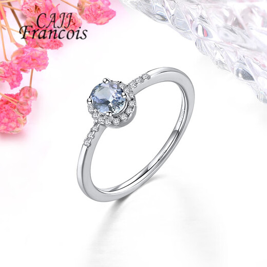 CAJJ Francois 0.30 carat tanzanite ring for women, natural colored gemstone, 925 silver inlaid jewelry, No. 13