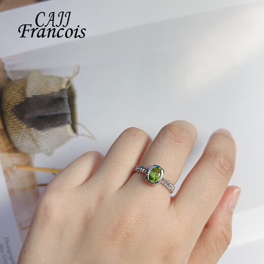 Taijufu Peridot Ring for Women Daily Versatile Jewelry Gift for Others to Wear 925 Natural Colorful Jewelry Hong Kong No. 11