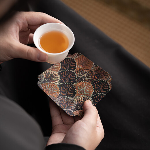 Su's Ceramic Kung Fu Tea Coasters, National Trendy Taiwan Brocade Coasters, 8 Pack 9*9cmJ0609