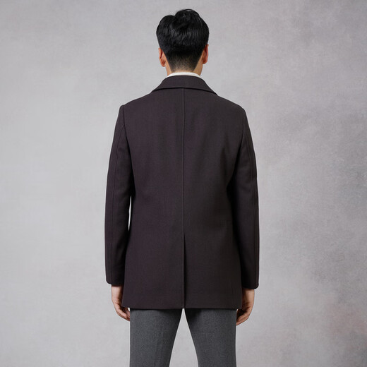 Boni coat men's winter warm wool single coat coat light business men's wool coat BO733261B brown 170