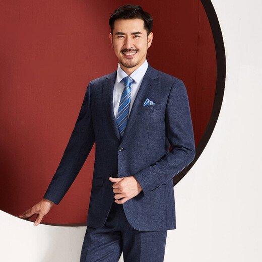 Hongdu New Wool Men's Suit Formal Work Suit Business Gentleman Formal Suit AJ19408-1 (A Version) S 165