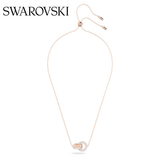 Swarovski (SWAROVSKI) Dextera ROUND necklace light luxury jewelry for women rose gold plated 5636496