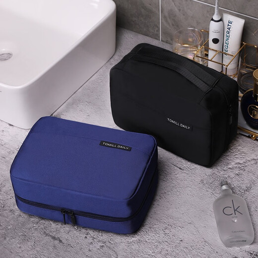 ToMill wash bag men's large capacity dry and wet separation new portable travel storage bag waterproof cosmetic bag business trip bath bag Starry Night - Standard Style - Classic Black - Shipped from Merchant Warehouse