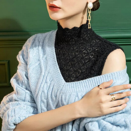 Zhidoudou Temperament sexy Stehkragen-Spitzenhemd für Damen, gebürstet, ärmellos, Frühling und Herbst, kariertes Rollkragen-Weste-Innenoberteil #1048 Aprikose S Empfohlen 80-95Jin Jin entspricht 0,5 kg