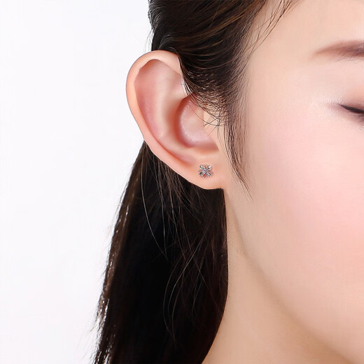 Saturday Fortune (ZLF) PT950 platinum earrings for women, platinum colorful forest ear hook style earrings 1.09g