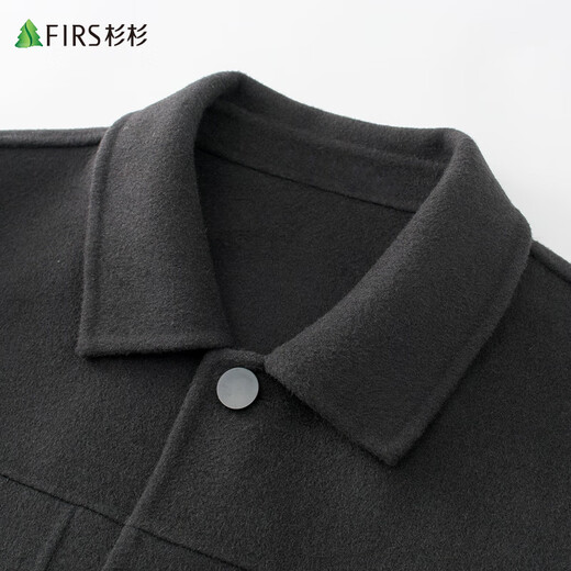 Shanshan wool double-sided woolen jacket men's spring and autumn lapel casual warm woolen coat top short coat men's clothing