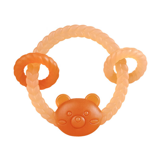 Huangsi baby teether, molar and bite stick, baby chewing gum, soothing teether, silicone toy hand ball, nano silver, nano silver - bear model, massage teether